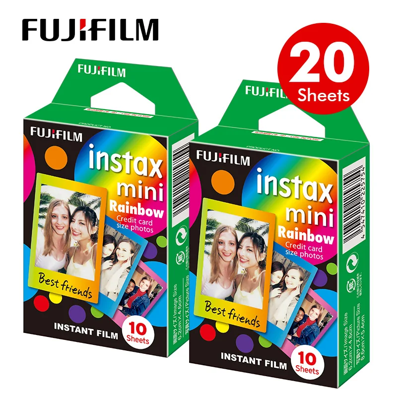 

Genuine Fujifilm Instax Mini 8 Film Rainbow Fuji Instant Photo Paper 20 Sheets For 70 7s 9 11 50s 90 25 link LOMO Cameras