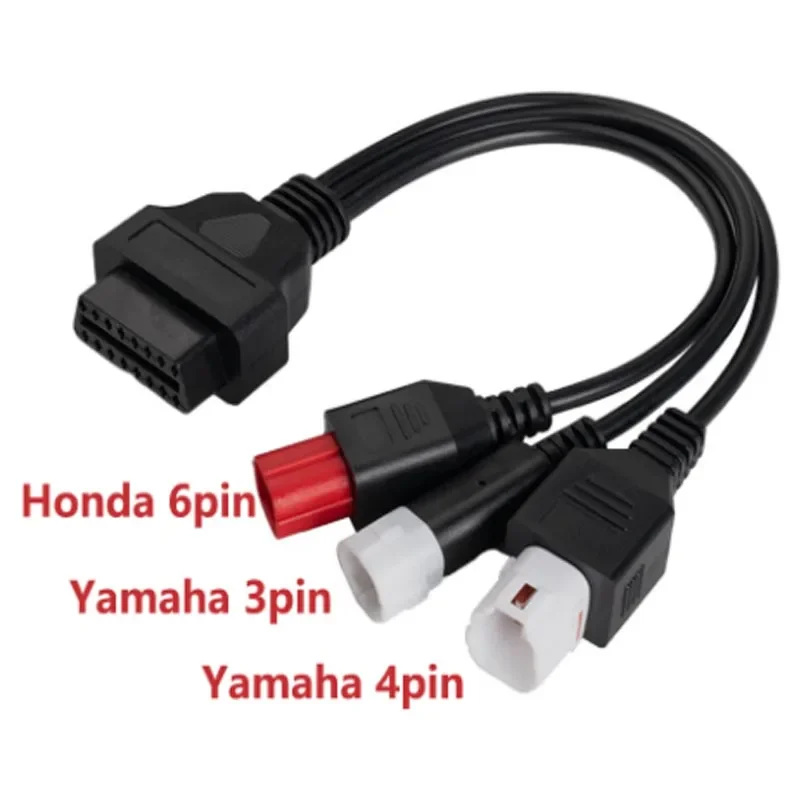 

Мотор 3 в 1, диагностический соединительный кабель для мотоцикла Yamaha, 3-контактный 4-контактный разъем для honda, 6-контактный кабель OBD2, адаптер OBD 2, удлинительный кабель
