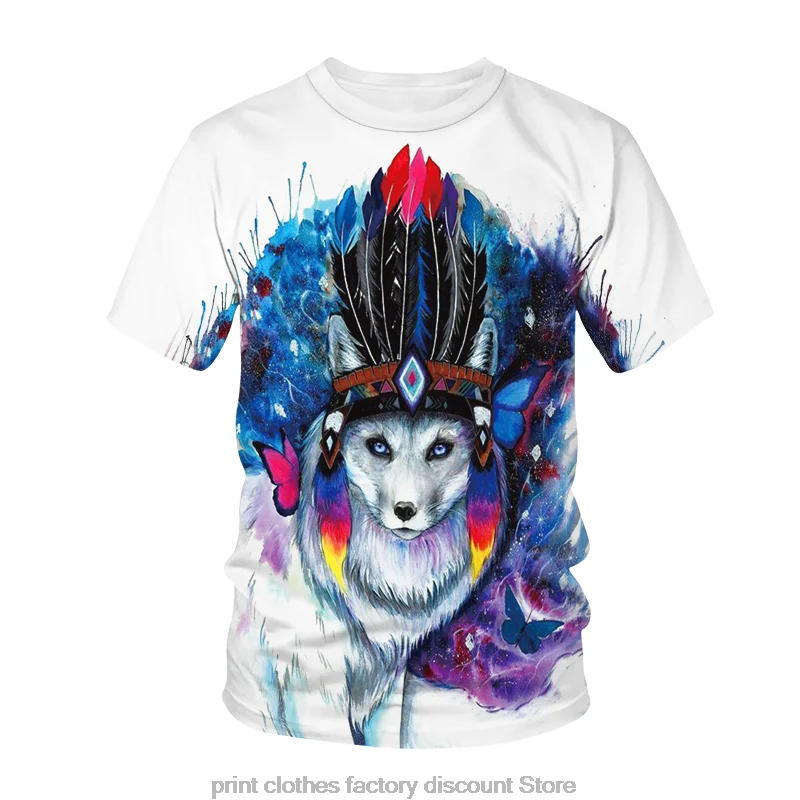 

Summer Animal Fox Pattern Men t-shirt Trend Casual 3D Print Graphic T shirts Interesting Short-Sleeved Shirt Men's Clothing