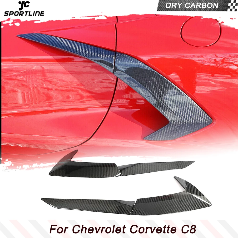 

Боковой бампер крыло спойлер крышка отделка для Chevrolet Corvette C8 реальный сухой углеродный дверной Совок украшение искусственная кожа 4 шт./комплект