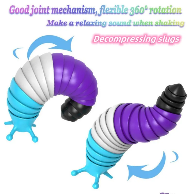 

2022 Toy Fat Brain Slug Articulated Flexible 3D Slug Fidget Toy All Ages Relief Anti-Anxiety Sensory Toys for Children Aldult1