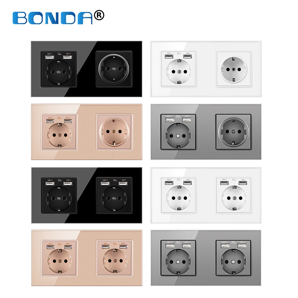 BONDA Мощность настенная розетка USB выход зарядки Интерфейс с украшением в виде