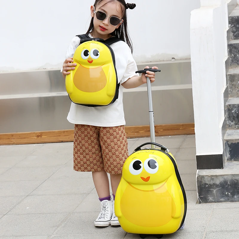Kids travel suitcase on wheels 18'' children trolley luggage bag Cartoon luggage set Cute carry on Cabin suitcase backpack girls