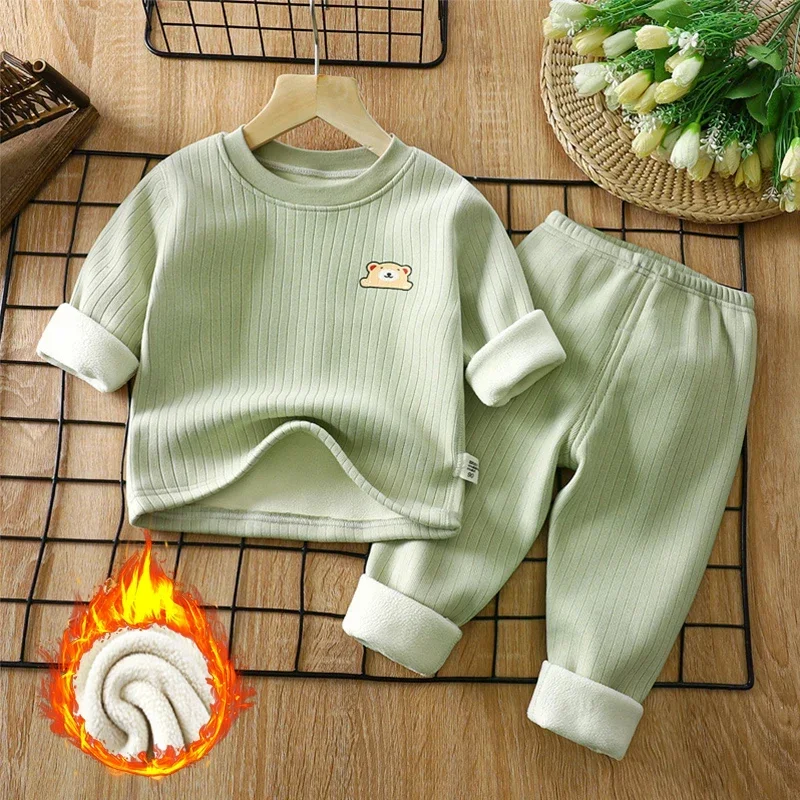 Детский пижамный комплект из 2 предметов милый осенне-зимний костюм для девочек