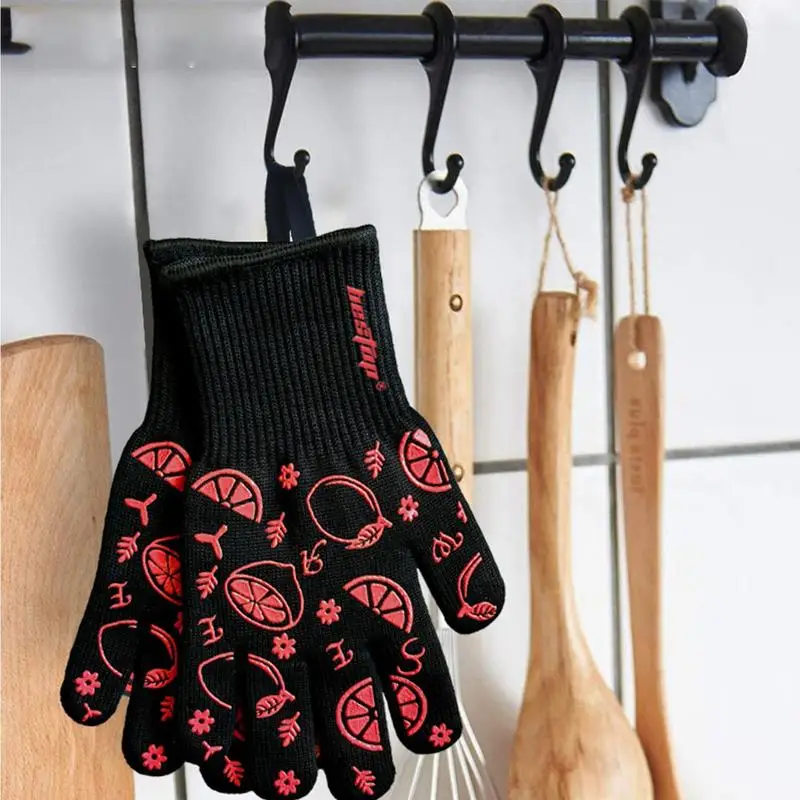 

BBQ Gloves High-temperature Resistance Anti-skid Design Safe And Durable Comfortable Fit Widely Used Camping And Smoker