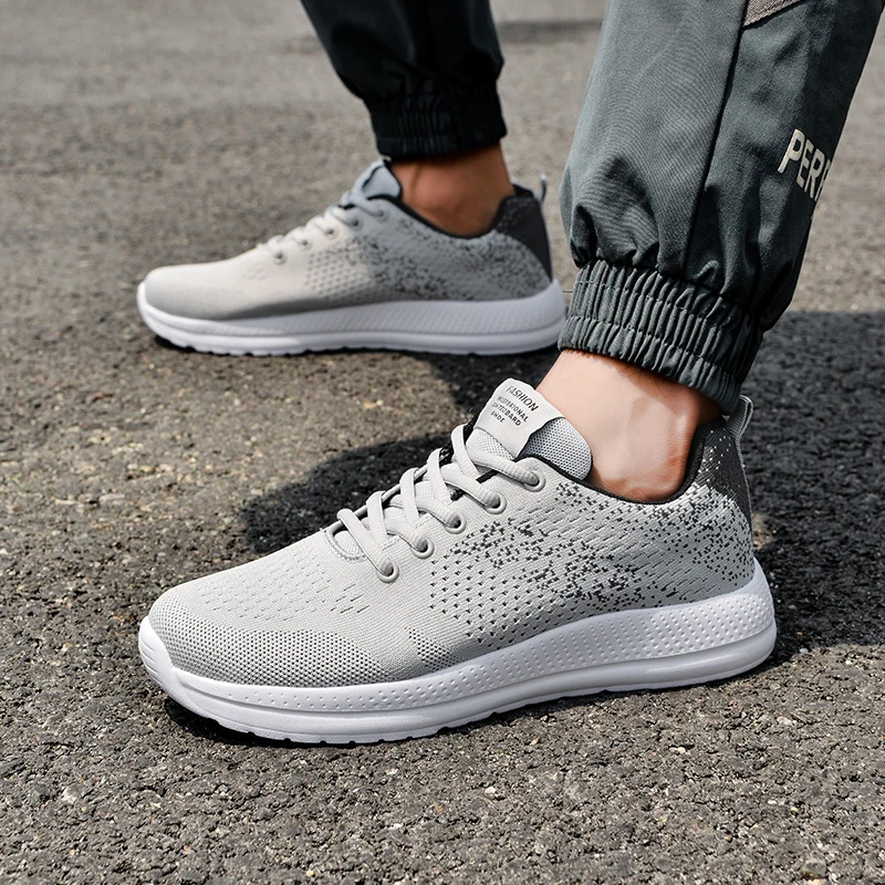 

Men Shoes 2022 Walking Sneakers Running Sport Shoe Grey Black Lightweight Cheap Athletic Trainers Breathable Zapatillas Hombre