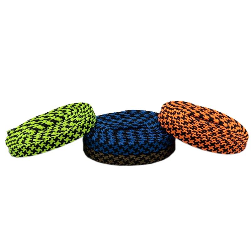 Coolstring Easy Wear 7MM Durable Official Charmed Pro-Cordon Color Cross Regular Grid Flat Rope 30Pairs Weaving Laces Wholesale