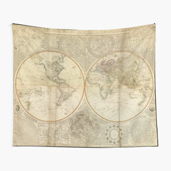 

Винтажная карта мира 1799 2 гобелен с цветным принтом, украшение для йоги, настенное покрывало для дома, полотенце для путешествий