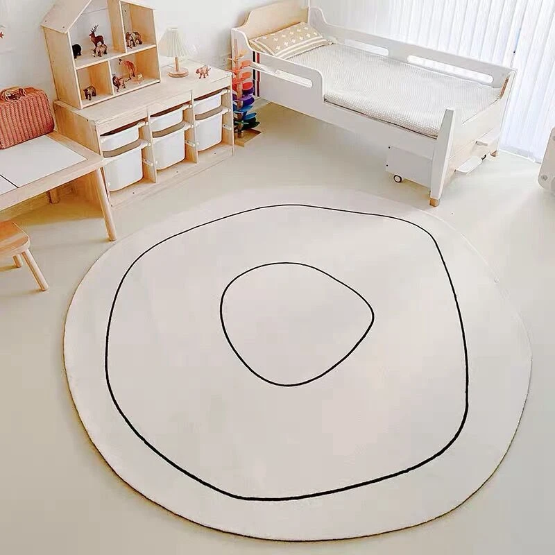 

Round Soft Carpet Living Room Decor Carpets Modern Non-slip Area Rugs Floor Mat Kids Play Mat Bedroom Sofa Beside Large Area Rug