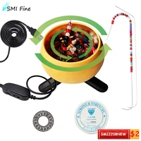 smi electric bead spinner kit adjustable speed spin bead loader with large eye curved needles bead bowl loader for beading diy