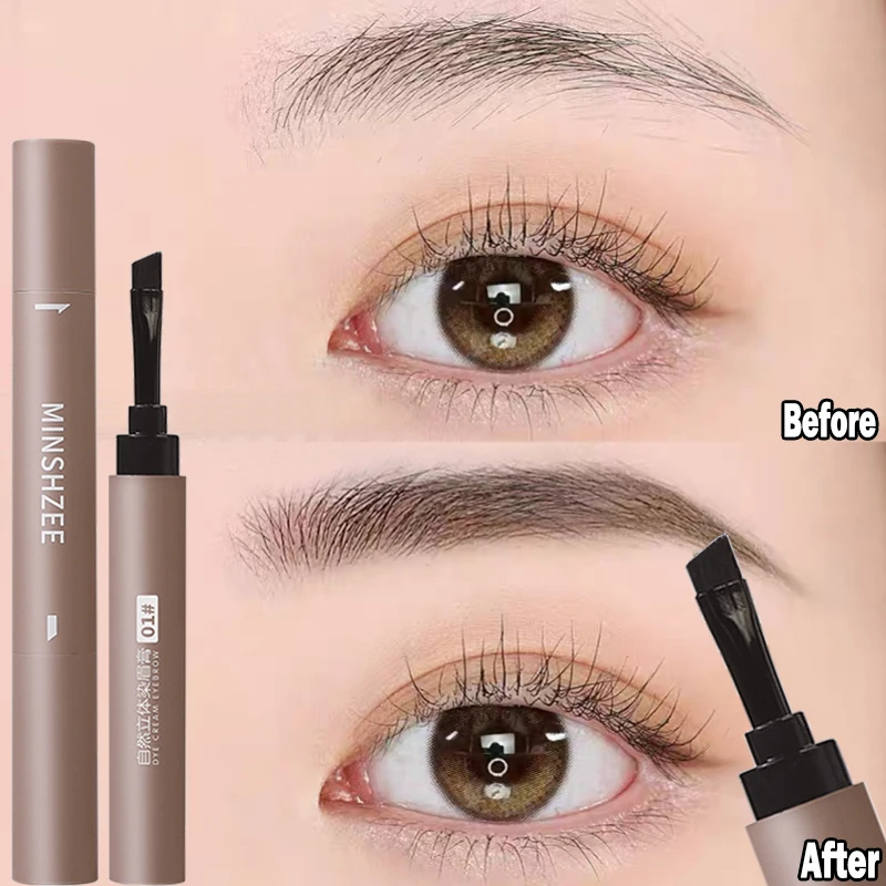 

4Colors Multi-purpose Eyebrow Cream Pen Waterproof Long Lasting Makeup Smooth Not Blooming Black Brown Angled Eyebrow Pen Makeup