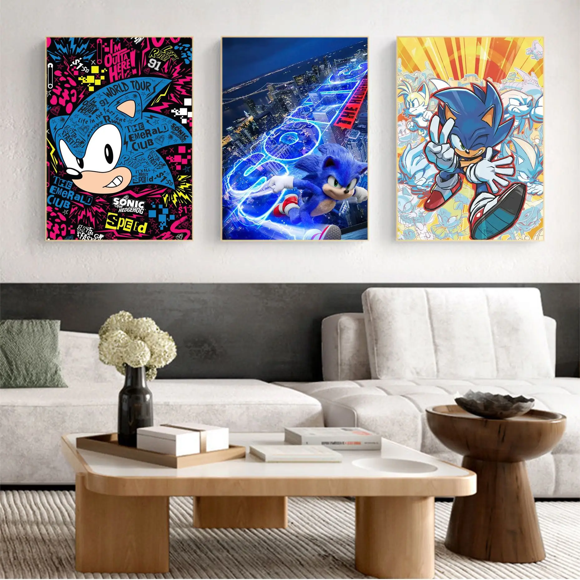 Supersonic-S-Sonic-Game Anime Posters Sticky Fancy Wall Sticker For Living Room Bar Decoration Decor Art Wall Stickers