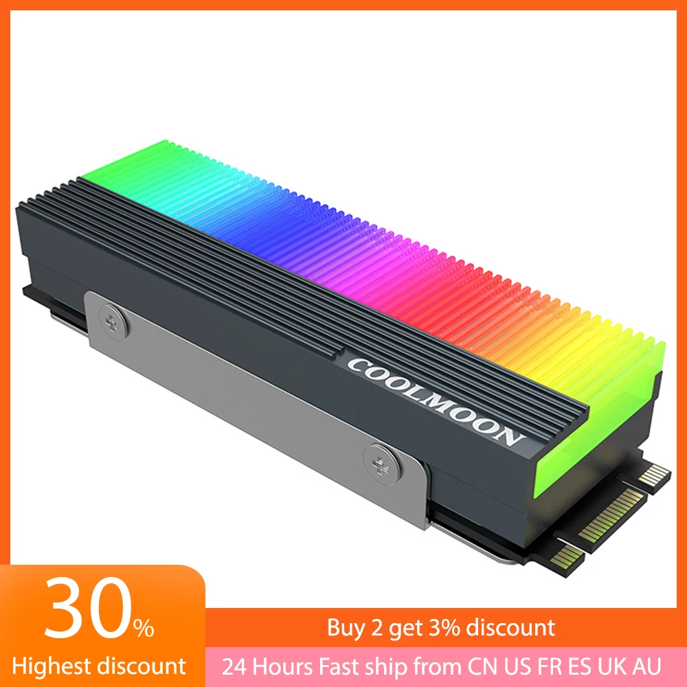 

CM-M7S M.2 ARGB SSD Heatsink Cooler 2280 ARGB Solid State Drive Hard Disk Radiator Heat Dissipation Pad