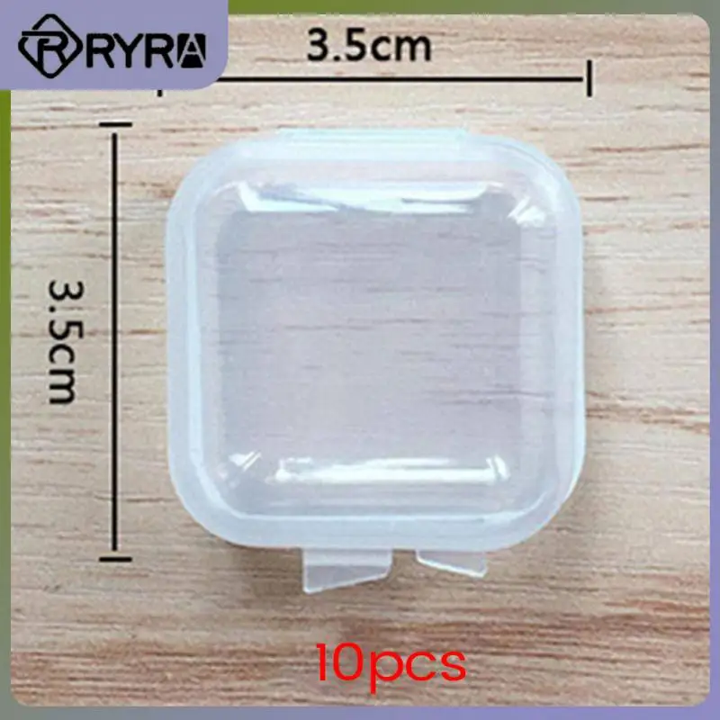 

2/4/5PCS Earrings Rings Earplugs Storage Earplug Protection Case Boxes Set Portable Transparent Square Plastic Box