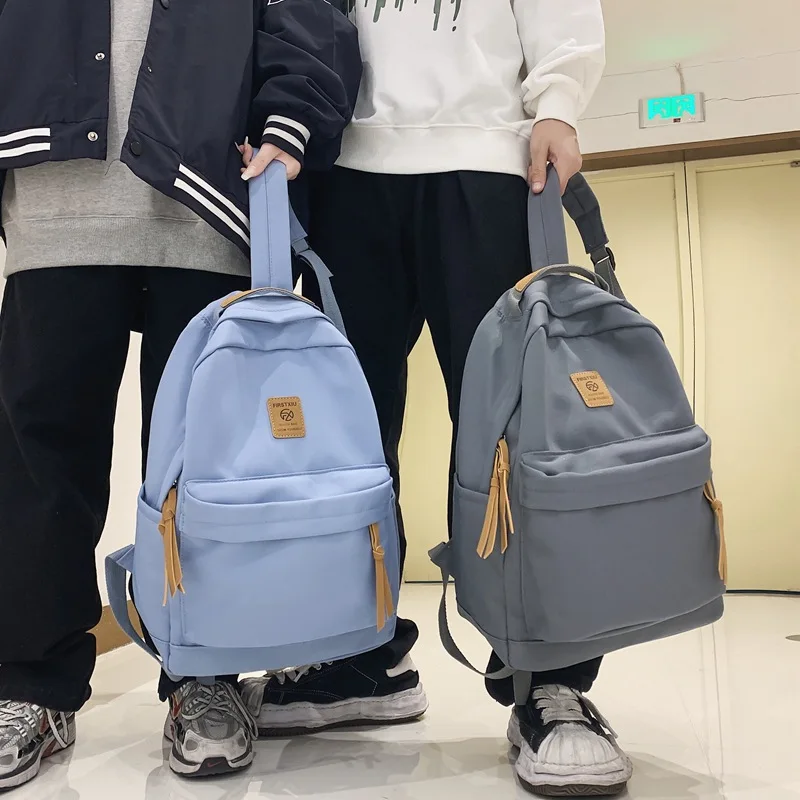 

Повседневный Рюкзак в Корейском стиле для женщин и мужчин, школьные ранцы унисекс, нейлоновая сумка для книг, простой дорожный ранец, женски...