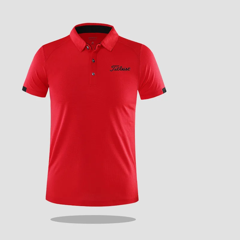 Golf T-shirt Lightweight Quick Drying Polo Shirt Solid Color Fashion T-shirt Men's Outdoor Exercise Sweat Breathable