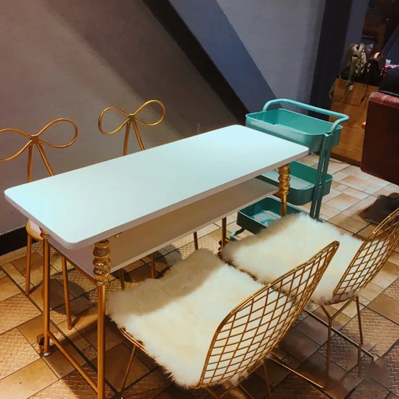 Складной профессиональный маникюрный стол для ногтей дизайнерский из белого