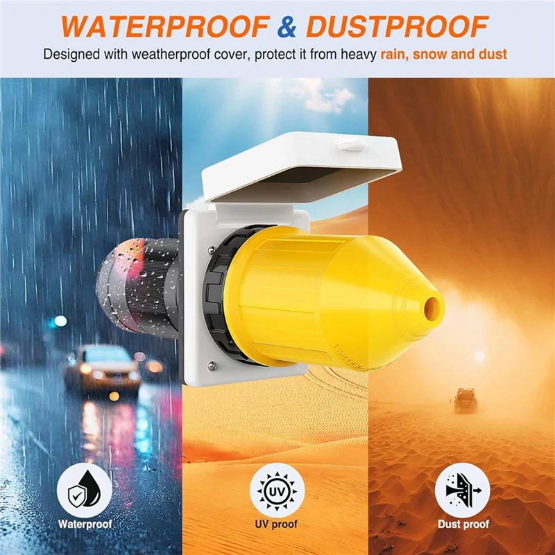 Фото FLYY-2X 50AMP RV Power Inlet Outlet Комплект питания с защитой шнура загрузки 125/250 В NEMA SS2-50P SS2-50R Twist Lock №1