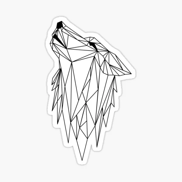 

Polygonal Wolf 5PCS Car Stickers for Anime Window Decor Stickers Room Decorations Car Cartoon Fridge Motorcycle Water Bottles