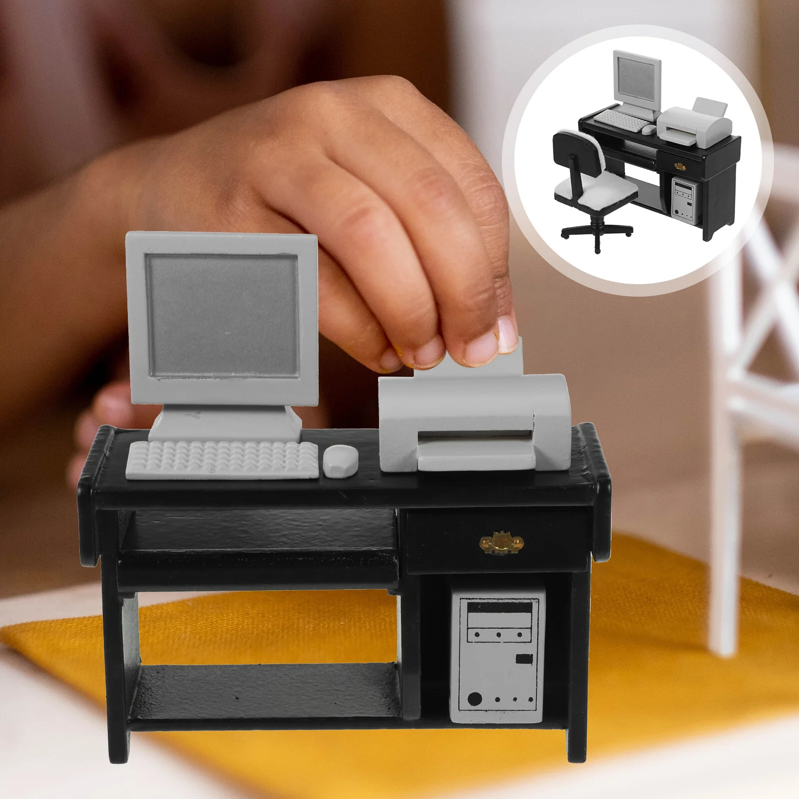 

Office Scene Props Miniature Furniture Accessories Miniatures Decor House Desk Toys