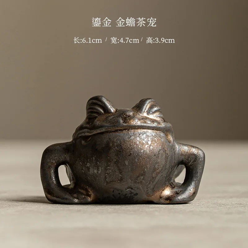 

Чайный сервиз Golden Toad Tea Pet Lucky Tea Set Чайный столик Чайный орнамент для домашних животных Позолоченный бутик Дзен Чайная церемония Украшение чайного стола
