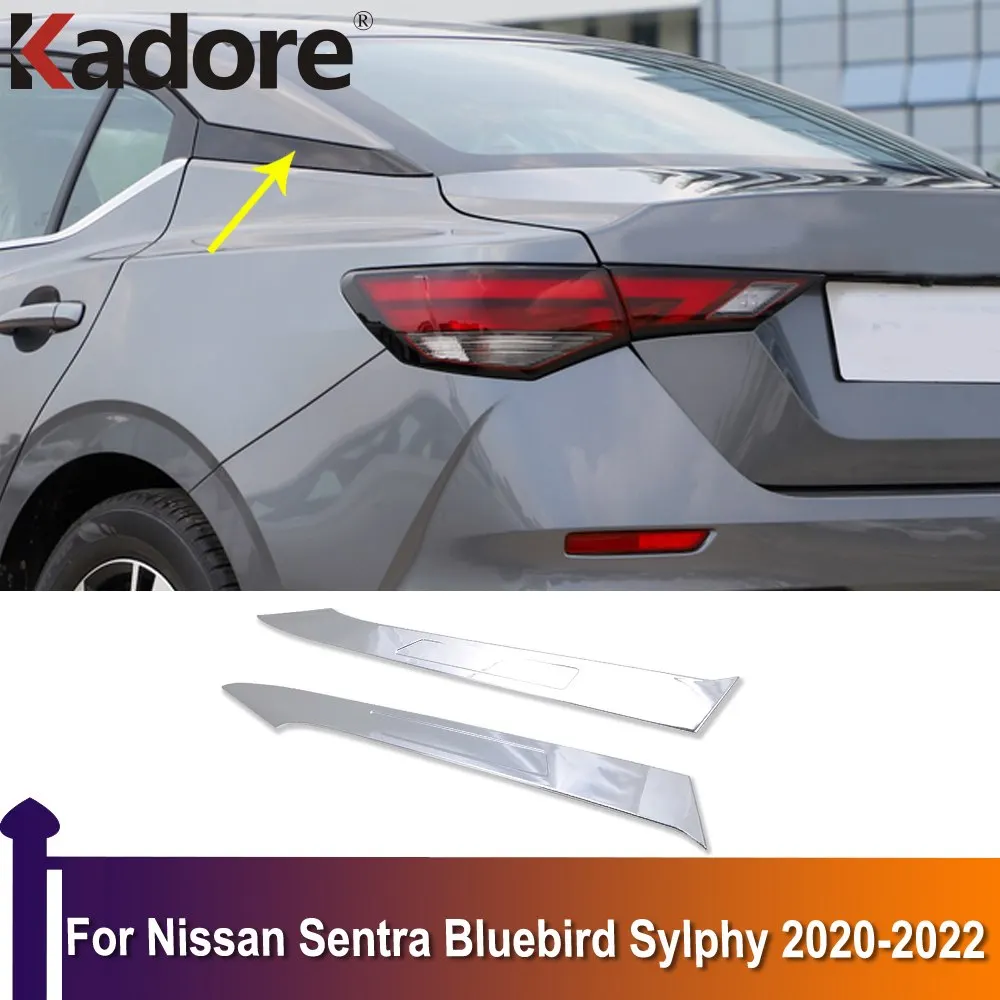 

Для Nissan Sentra Bluebird Sylphy 2020 2021 2022 отделка заднего стекла полосатая Обложка украшение автомобильные наклейки ABS углеродное волокно