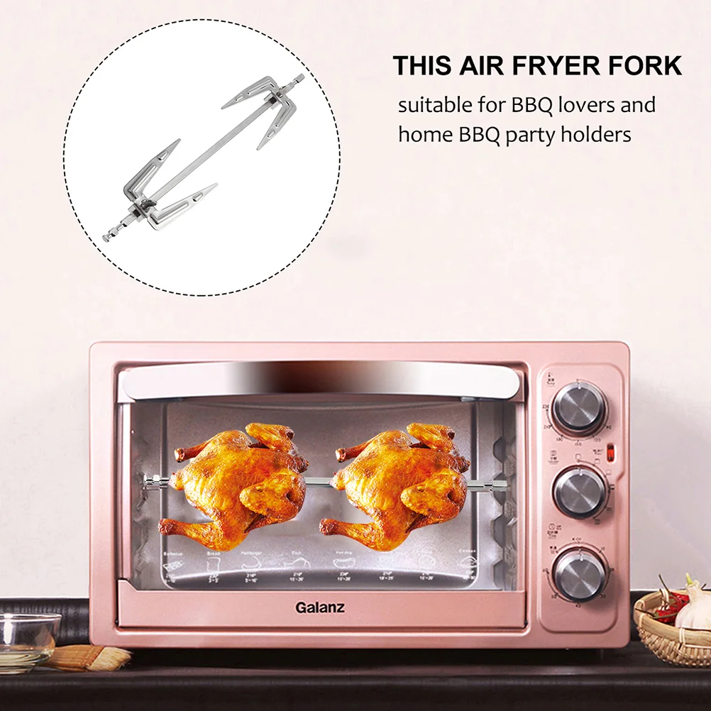 

Fork Forks Rotisserie Meat Air Fryer Stainless Grillsteel Replacement Grilling Chicken Spit Outdoor Rod Bbq Barbecue Metal