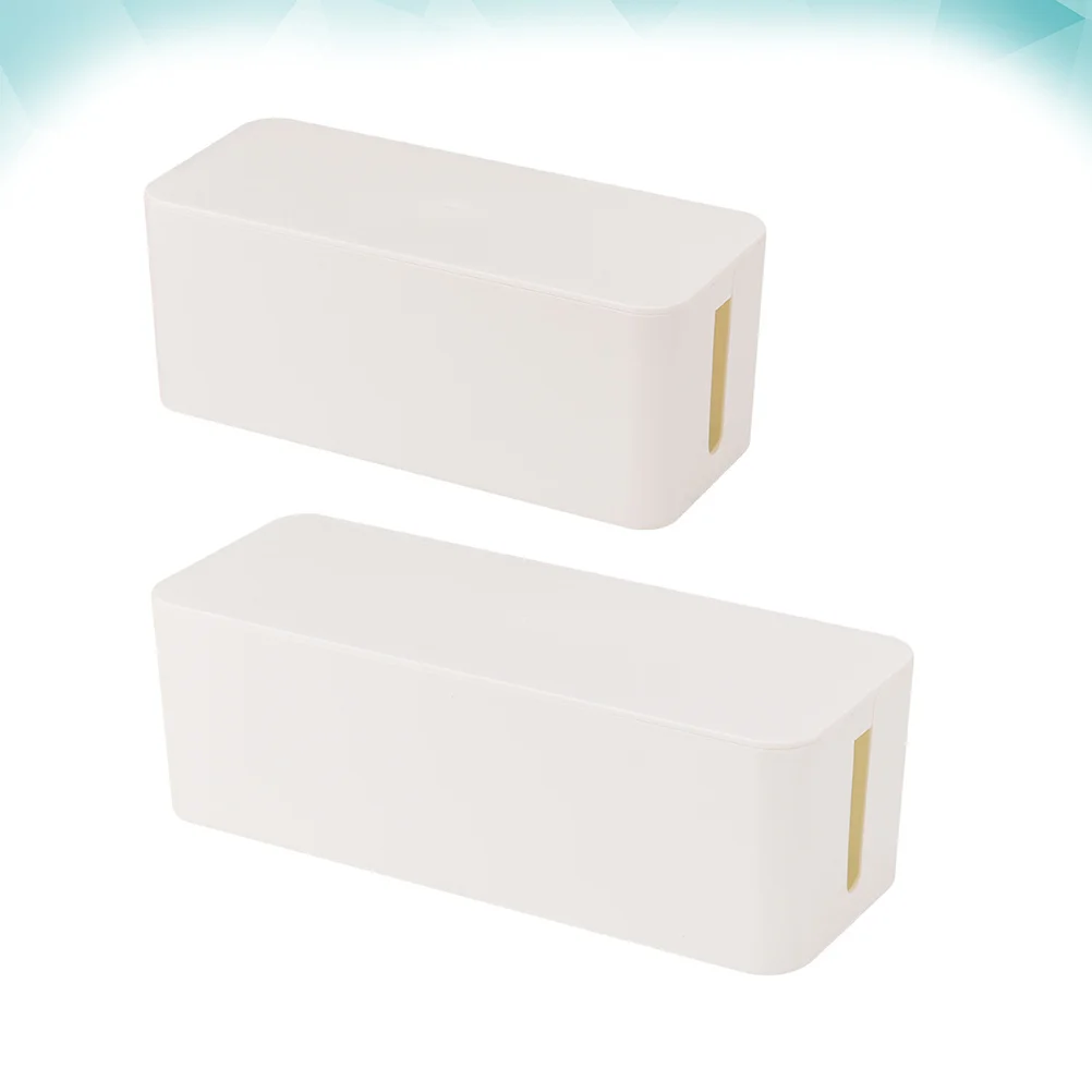 

2pcs Cable Storage Box Durable Power Strip Storage Case Socket Box Cable Storage Container Cord Organizer for Home