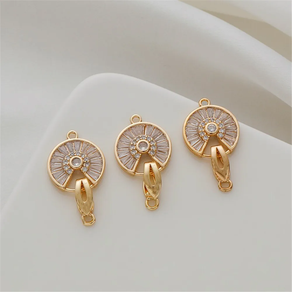 Ожерелье и браслет из циркония с инкрустацией в виде лестницы 14 к пряжка круглой