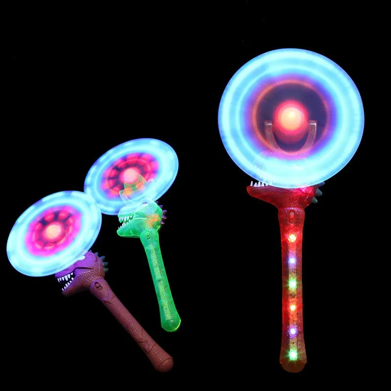 

LED Glowing Windmill Toy Cartoon Dinosaur Music Windmill Flashing Light Up LED Rotation Windmill Children Luminous Toys Gift