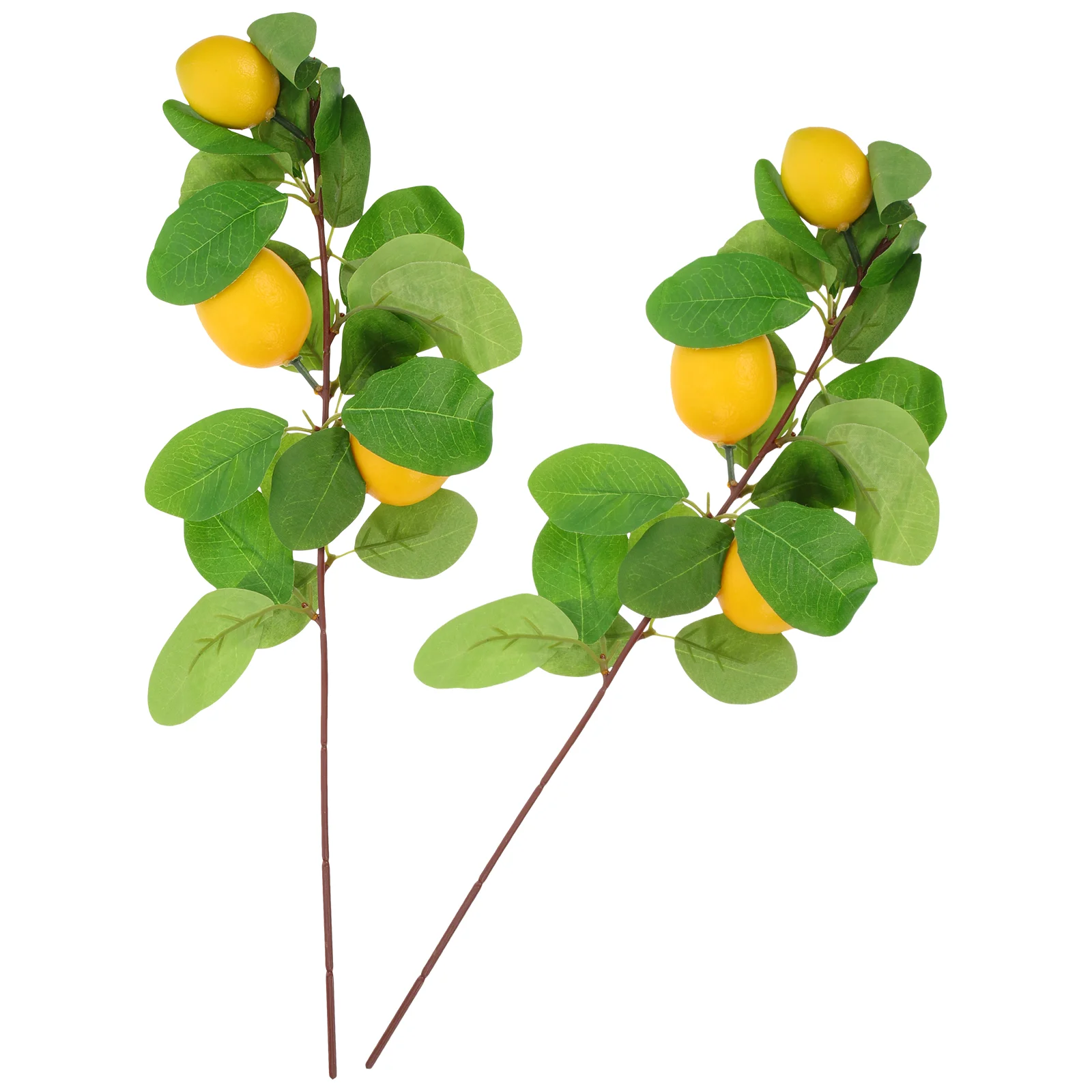 

2 Pcs Lemon Picks Vase Realistic Stems Artificial Green Leaf Decor Home Craft Wreath Leaves Flower Arrangement Wreaths