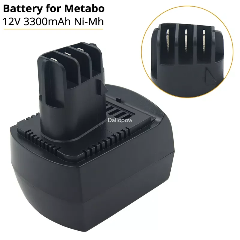 

12V 3.3Ah Ni-MH Battery Replacement for Metabo BS12SP BSZ12 BSZ12 Premium BZ12SP BSZ12 Impuls ULA9.6-18 D-72622 Power Tools
