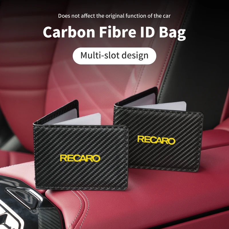 Кожаная сумка для удостоверения личности из углеродного волокна с логотипом