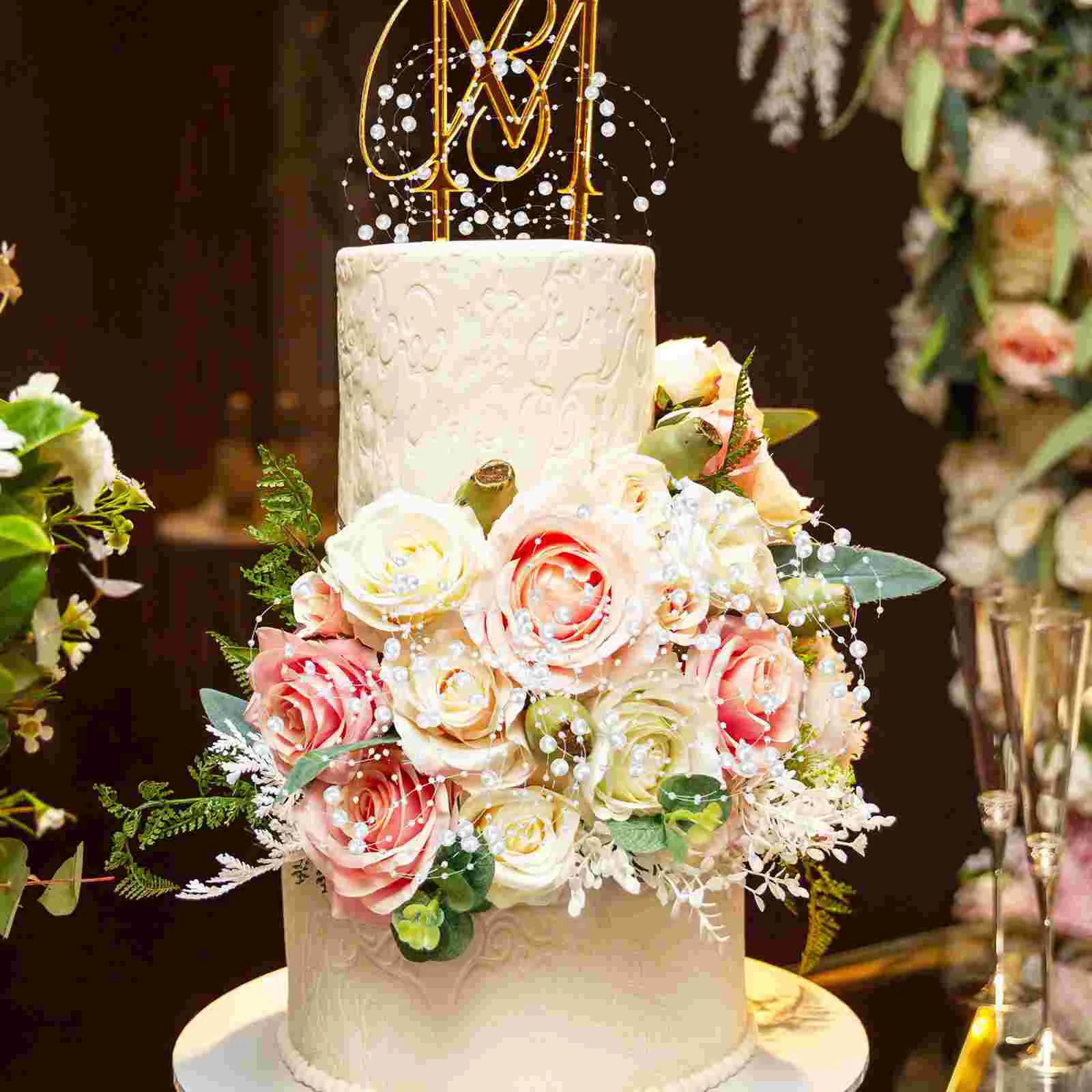 Свадебный букет из бисера гирлянда бусины нить жемчужная искусственная цепочка