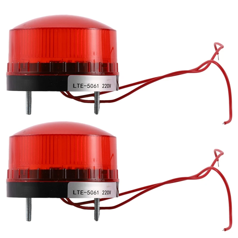 

2X AC 220V Industrial LED Flash Strobe Light Accident Warning Lamp Red LTE-5061 De