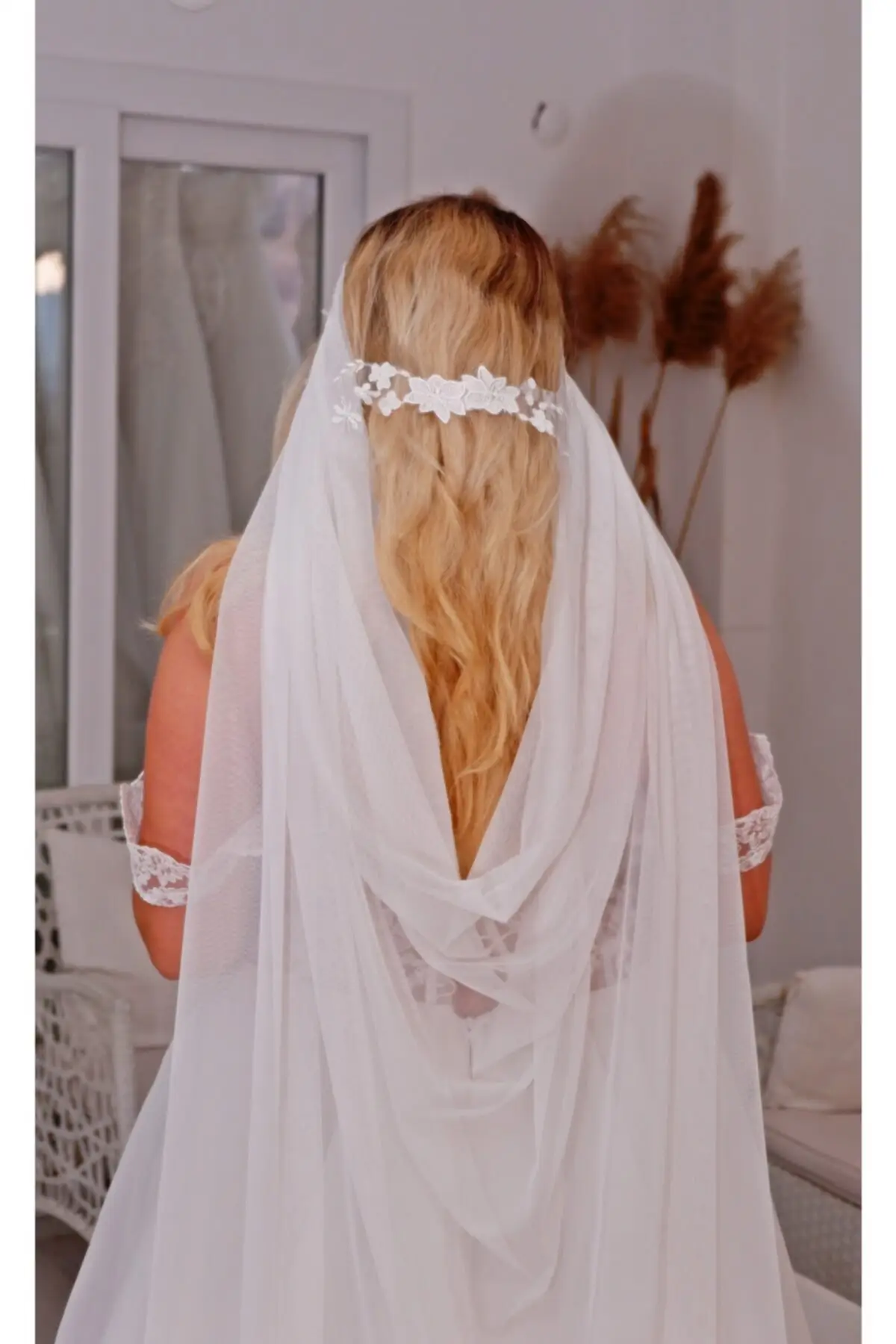 

Bridal Accessories Helen Model Midi Length Veil Wedding Handmade For Bride And Bridesmaids