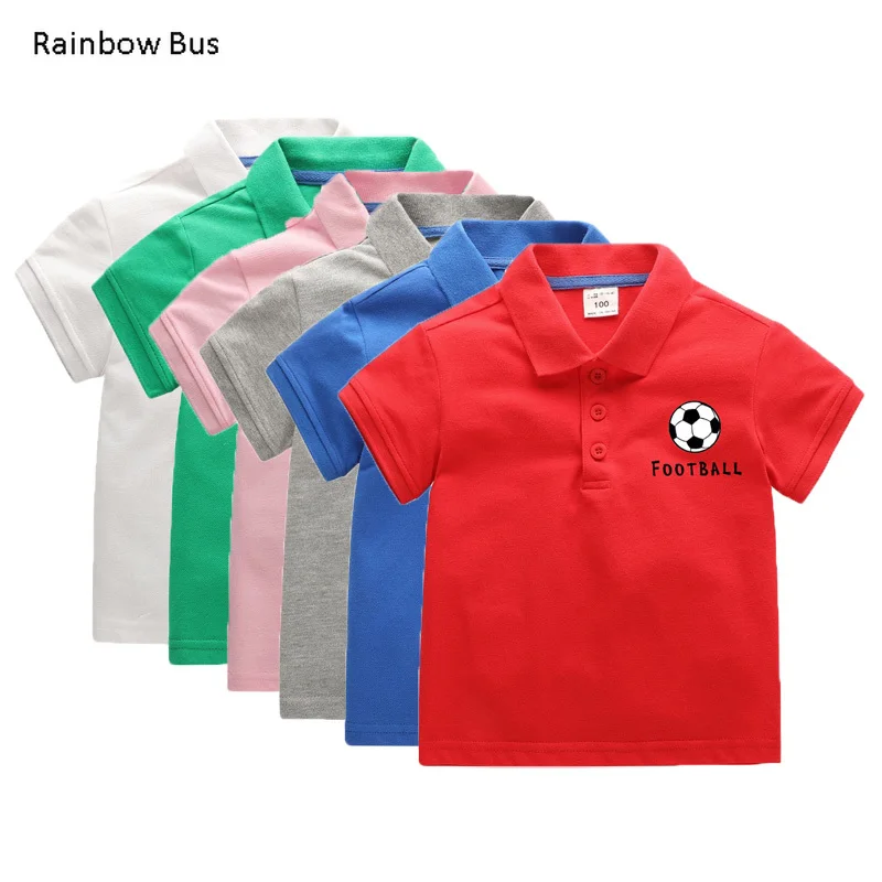 

2023 Summer Baby Boys Polo Shirts Short Sleeve Football Print Clothes for Girls Odell Cotton Breathable Kids Tops Outwear 2-10Y