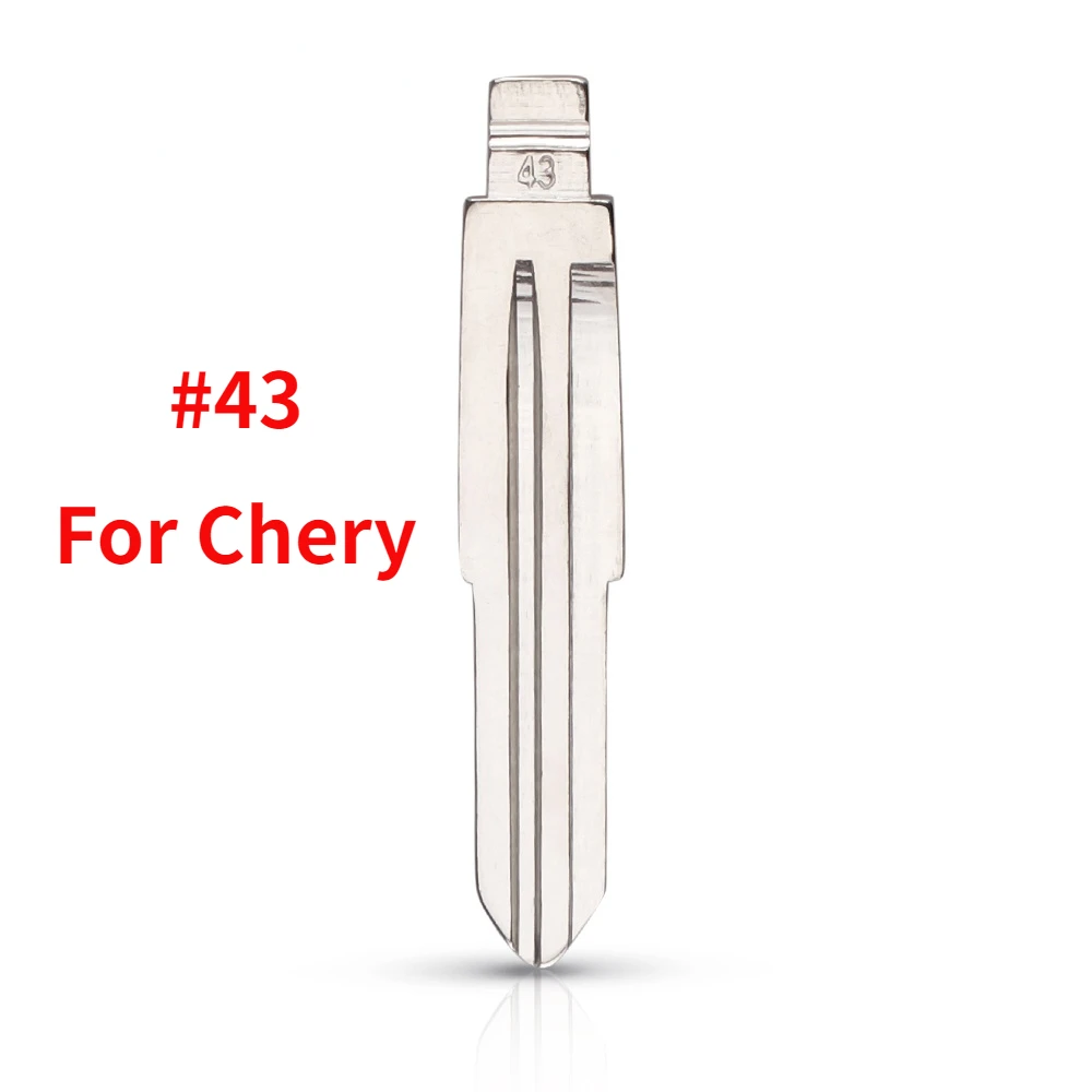 

10pcs #43 Metal Blank Uncut Flip KD Remote Key Blade Type (T11) for Chery E5 Car Key Remote Blade Replacement