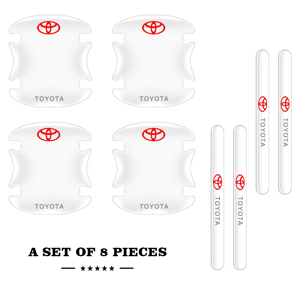 Прозрачные толстые наклейки на дверную ручку автомобиля защитные для Toyota Camry CHR