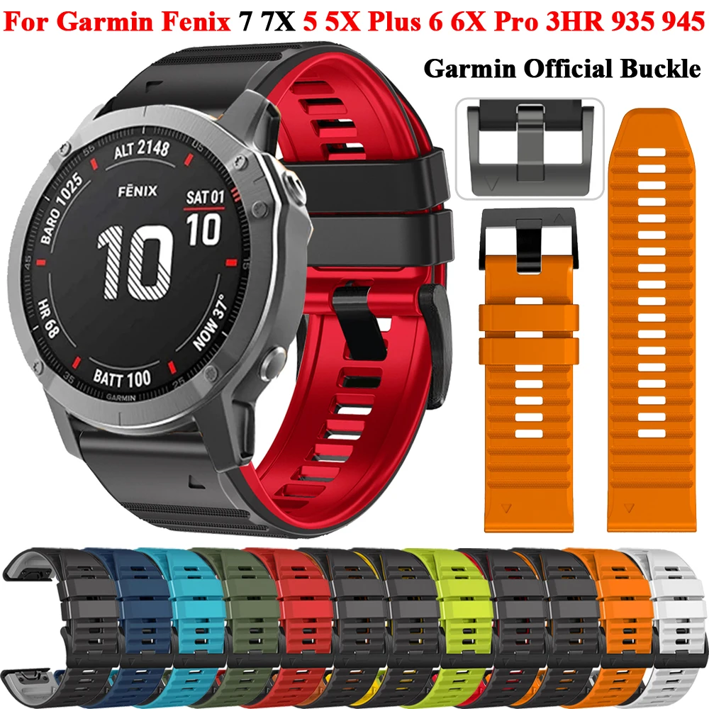 

26 22mm Quickfit Watchband Strap For Garmin Fenix 7 7X 6X 6Pro 5X Plus/945/955/EPIX /Enduro 2/Tactix 7 Pro Smart Watch Wristband