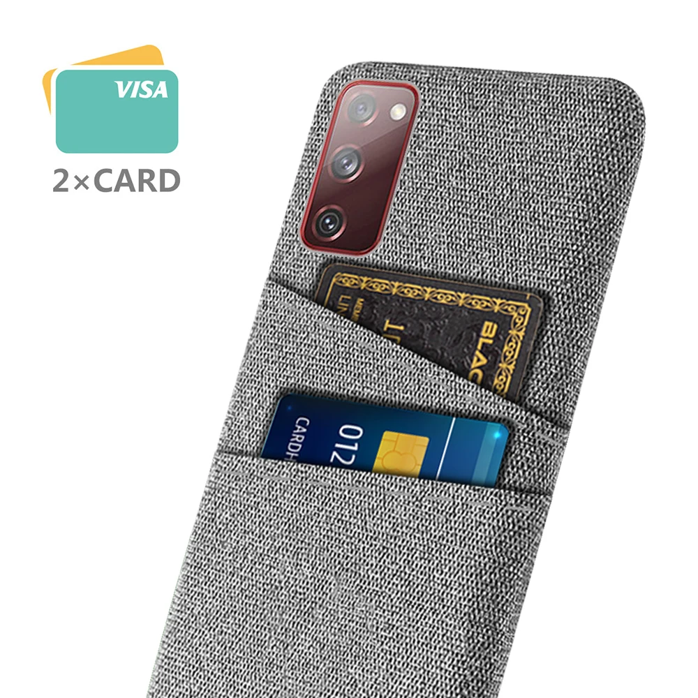 

S20FE S20 FE S21 S20 Ultra Plus Case Luxury Fabric Dual Card Phone Cover For Samsung Galaxy S20 Fe Fan Edition 5G Note 20 Ultra