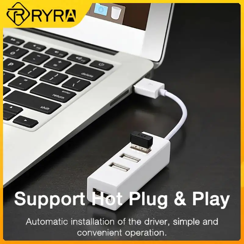 

RYRA USB 2.0 Hub High Speed 4 Port USB 2.0 Hub With Cable Mini Hub Socket Pattern Splitter Cable Adapter For Laptop Accessories