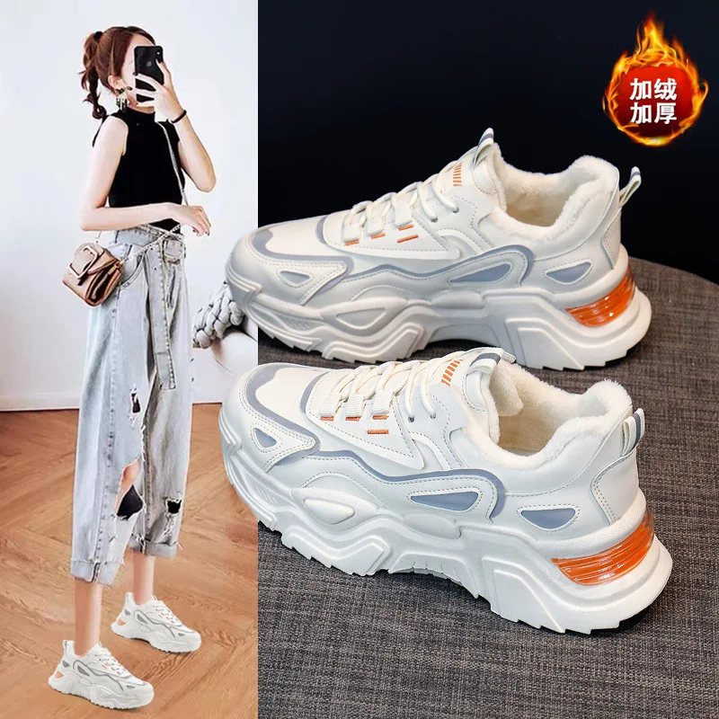 

Women Shoes Platform Ladies Sneakers Breathable Casual Shoes Woman Fashion Height Increasing Shoes Autumn Winter Plus Size 35-40