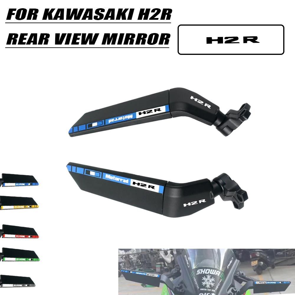 

For Kawasaki Ninja H2R 2015-2022 2016 2017 2018 2019 Motorcycle Mirror Modified Wind Wing Adjustable Rotating Rearview Mirror