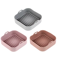 silicone baking dish air fryer silicone grill pan reusable pot baking basket tool tray multifunctional accessories cake pan set
