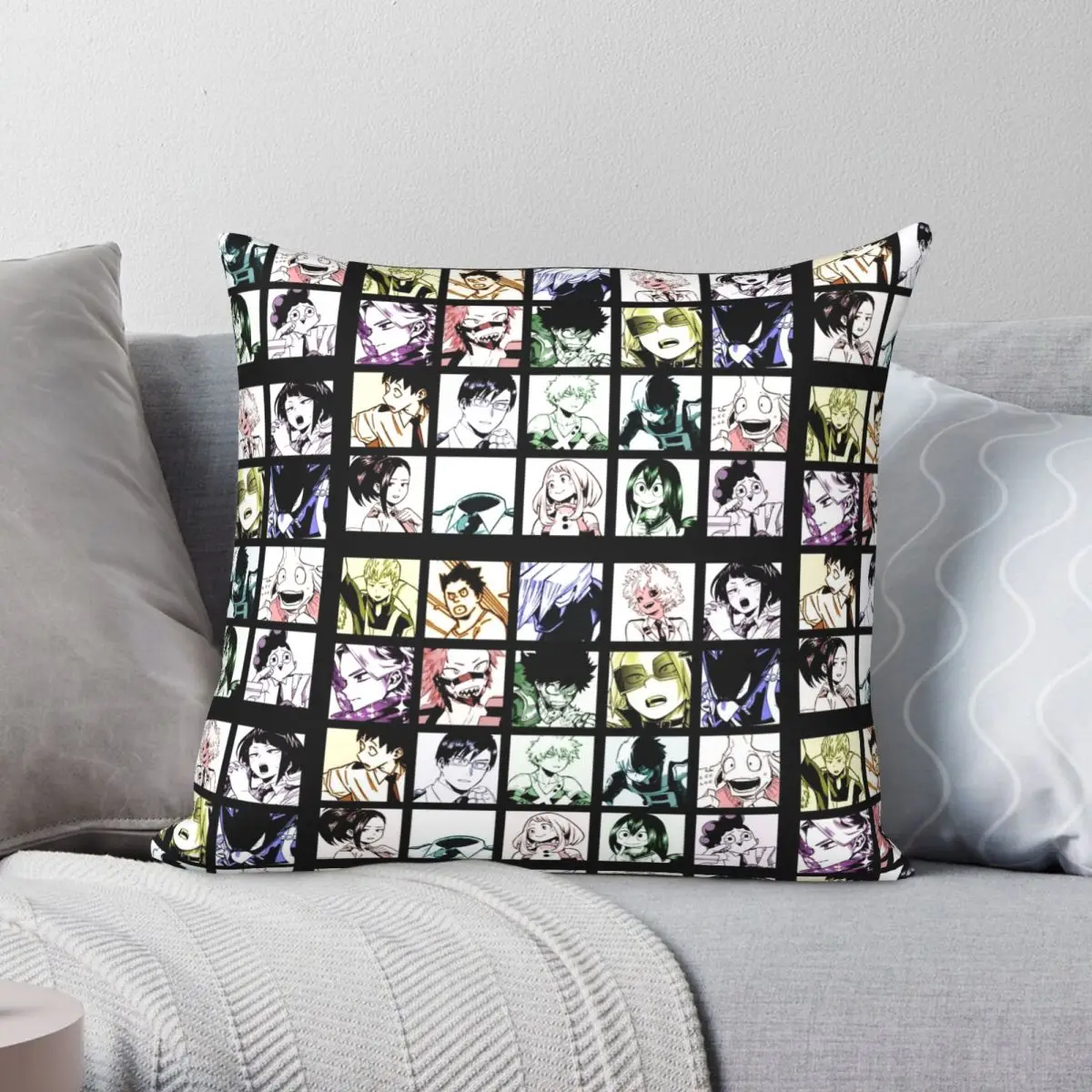

Цветной Чехол на подушку My Hero Академия манга, полиэстеровый льняной бархатный креативный декоративный чехол на застежке-молнии, чехол для п...