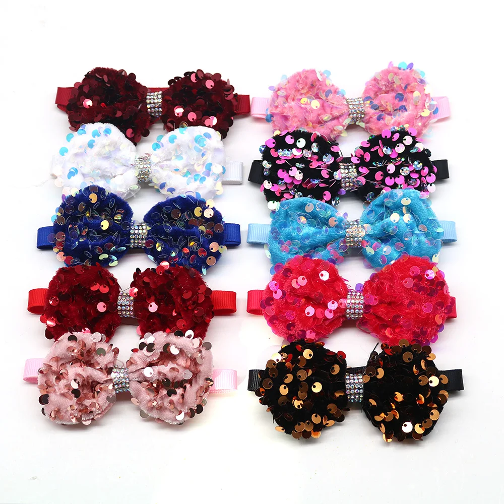 

50pcs Shining Dog Accessories Pet Dog Bow Tie Christmas Pet Supplies Dog Bowtie Collar Small Dog Jewelry Pet Grooming Products