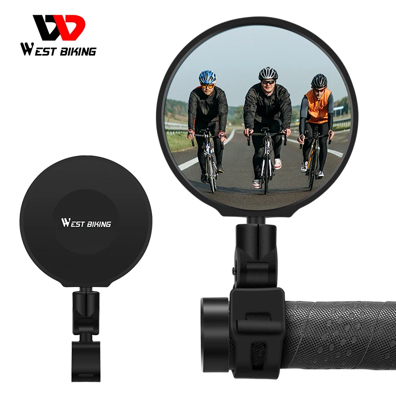 

WEST BIKING Bicycle Rearview Mirror 360° Adjustable HD Convex Mirror 75mm MTB Road Bike Handlebar Rear View Cycling Accessories