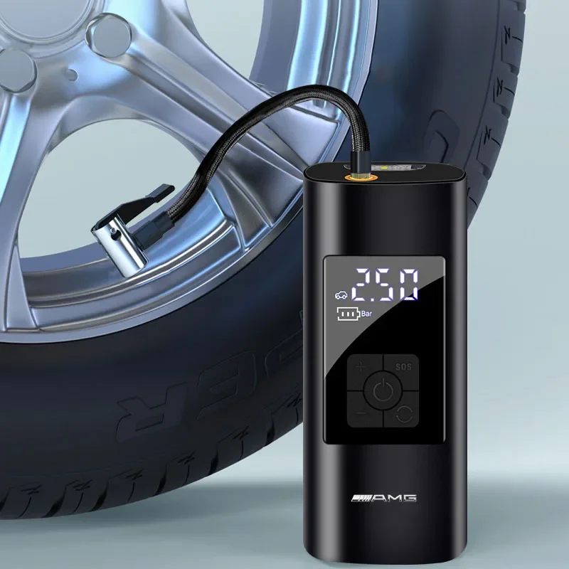 Автомобильный насос AMG с эмблемой умный цифровой для накачки шин Mercedes Benz B/C/E/S Class