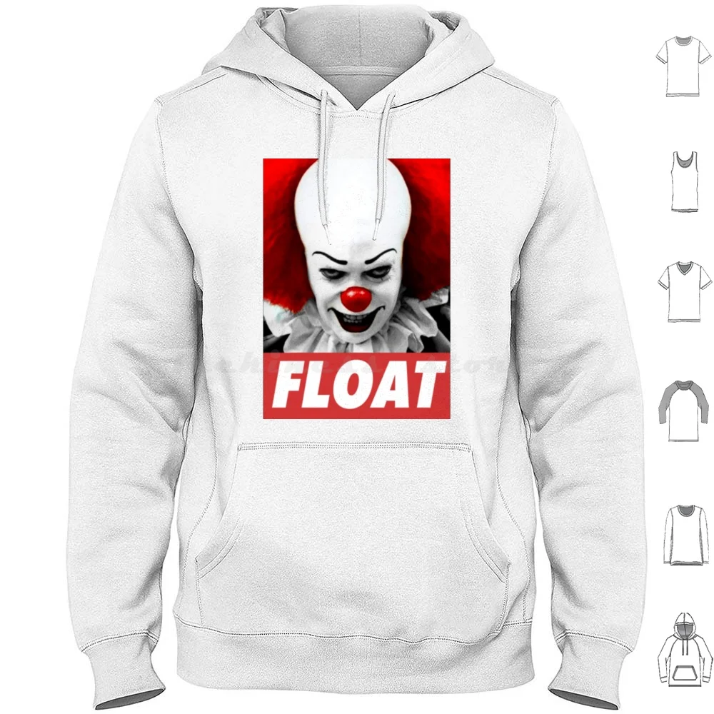 

Float Hoodie cotton Long Sleeve Killer Clown Horror Movie Movies 80S 90S Retro Cult Cool Fashion Float Slasher Creepy Creepy